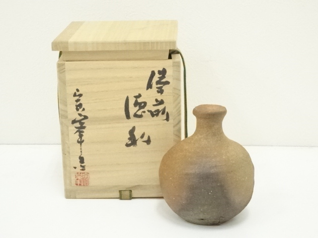 JAPANESE CERAMICS / SAKE BOTTLE / BIZEN WARE
